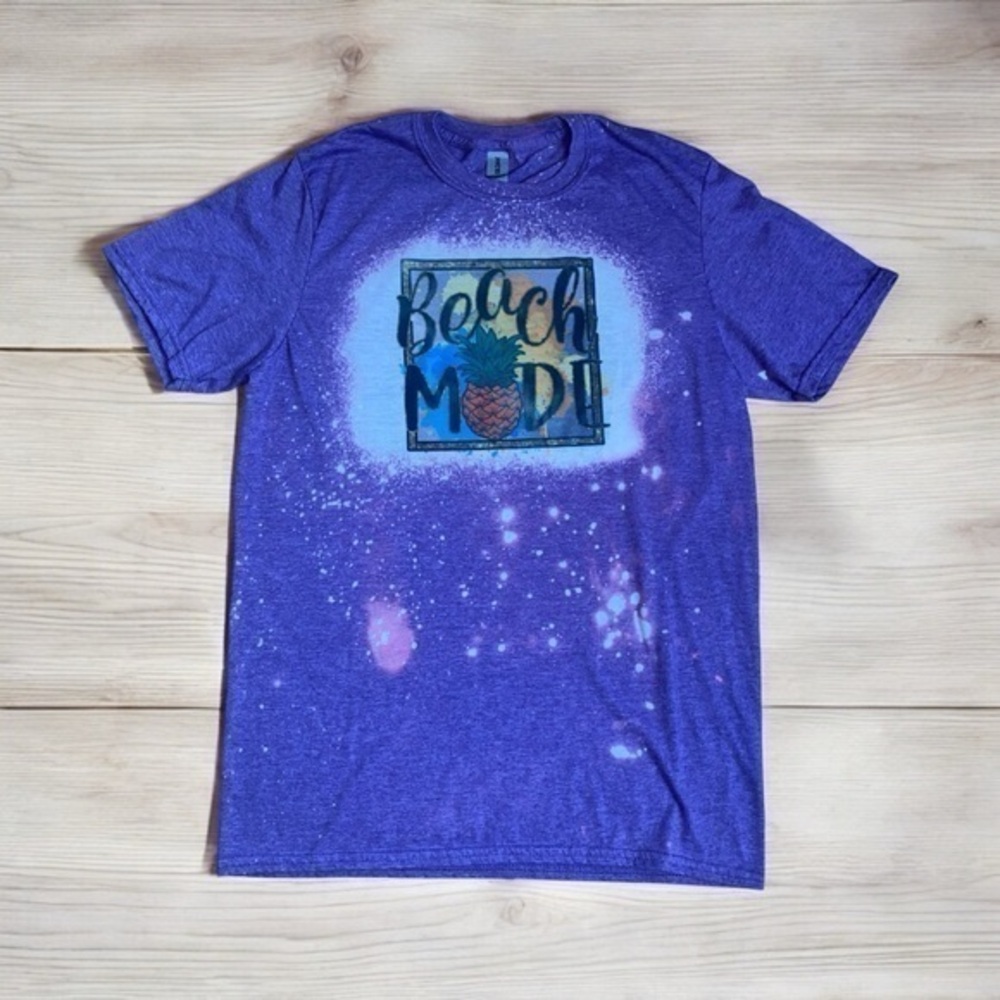 Womens medium beach mode gildan bleached tee shirt diy NWOT